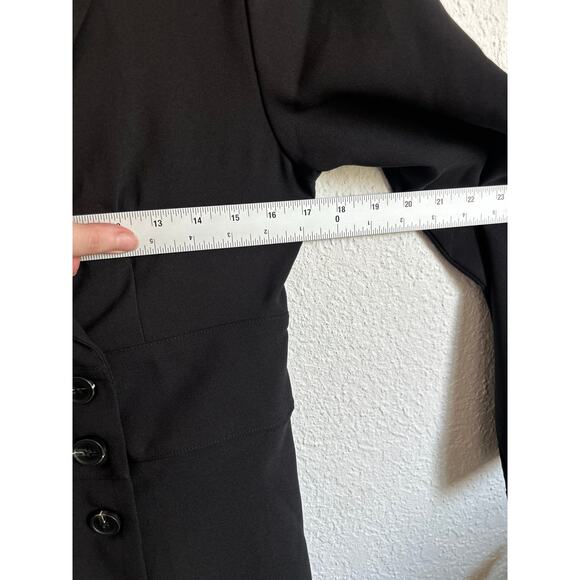 Commense Black Long Sleeve Blazer Mini Dress With Shoulder Pads S NWT - Picture 3 of 7